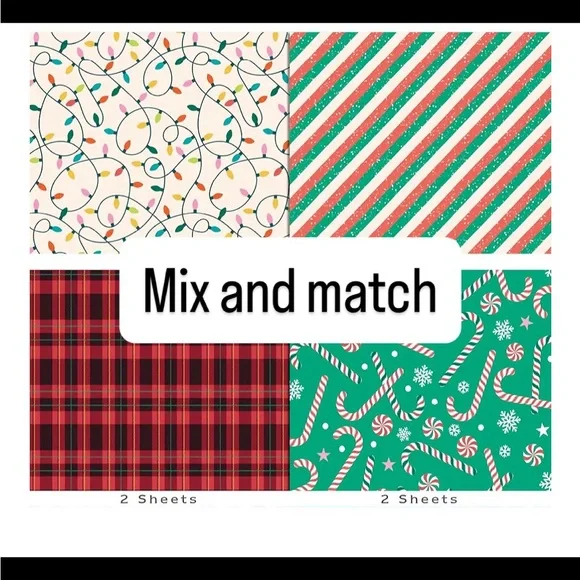 3 Festive Holiday Wrapping Paper sheets (Buy now) - Picture 4 of 4